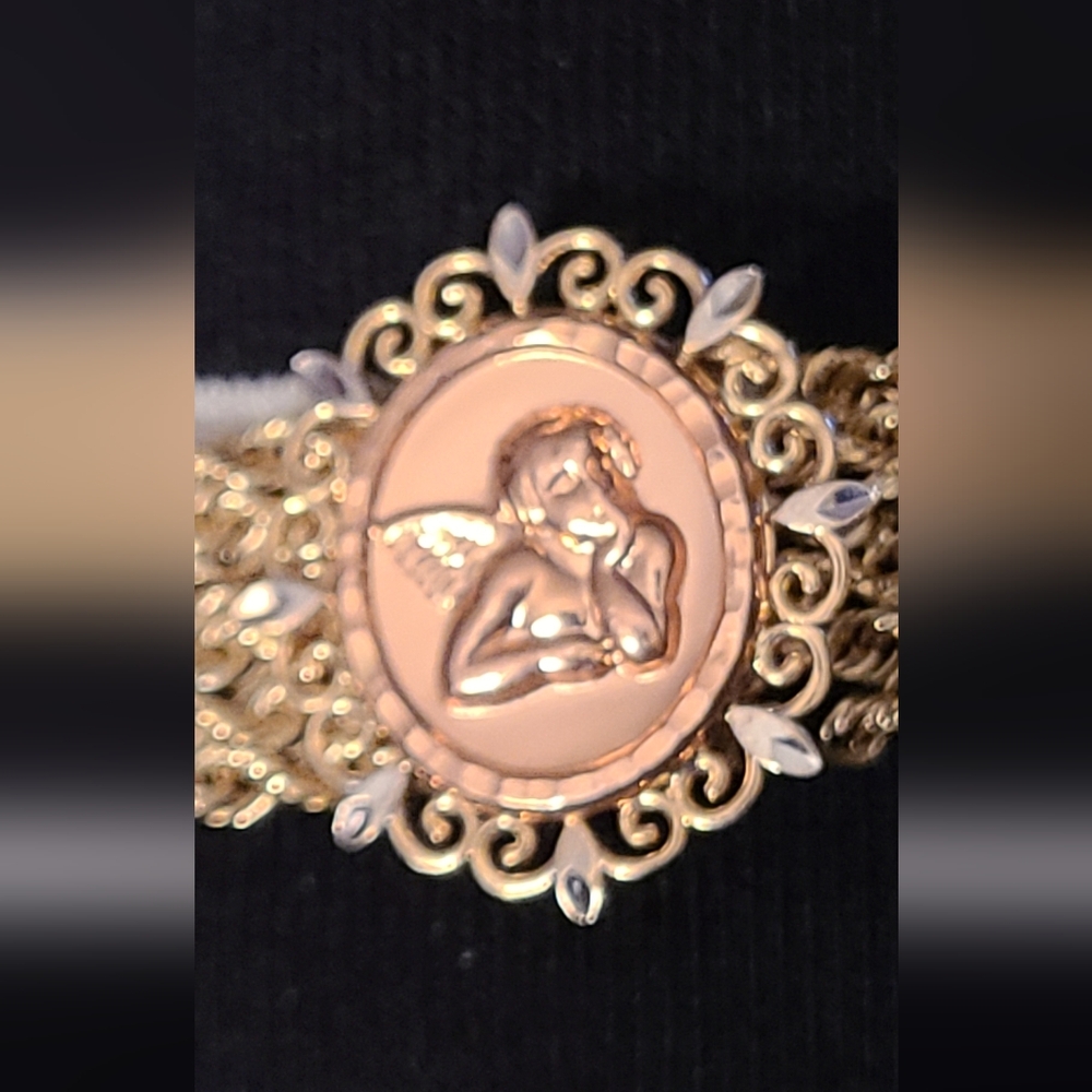 Tri-Color 14k, 8g Gold Rope Chains Angel Bracelet. Yellow, White, Rose Gold - Picture 7 of 12